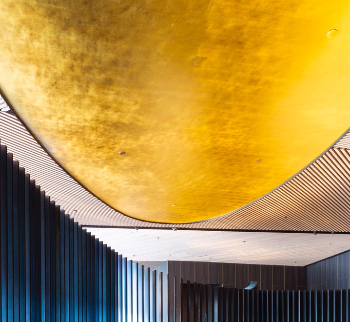 Gold Leaf ceiling featured in the entrance foyer at the RACV Club Hotel Cape Schanck